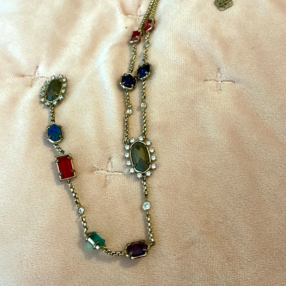 Kendra Scott multi colored gold toned necklace